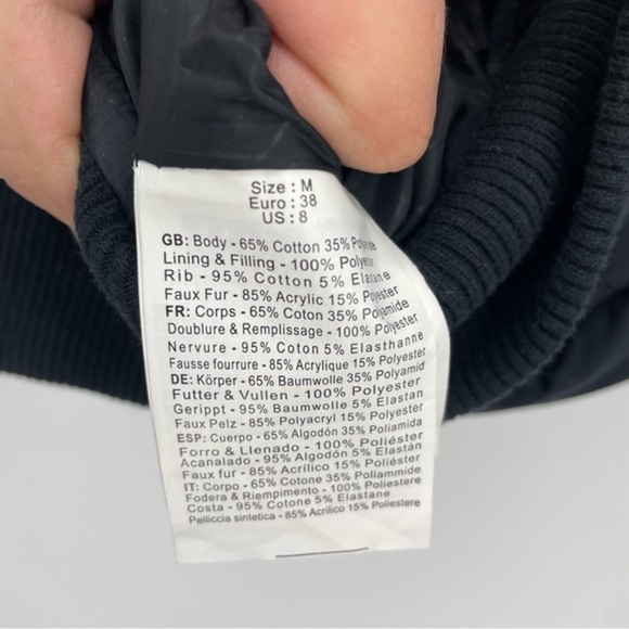 BENCH black Puffer pushbroom Vest‎ Faux Fur Trim Sz M - Picture 4 of 8